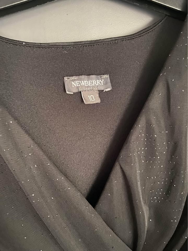 Newberry Girls Black Sparkling Glitter Party Dress Size 10 - photo 3