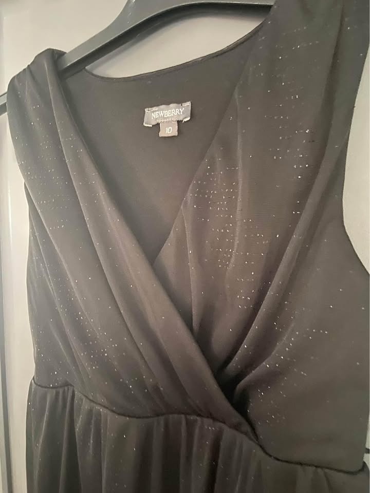 Newberry Girls Black Sparkling Glitter Party Dress Size 10 - photo 4