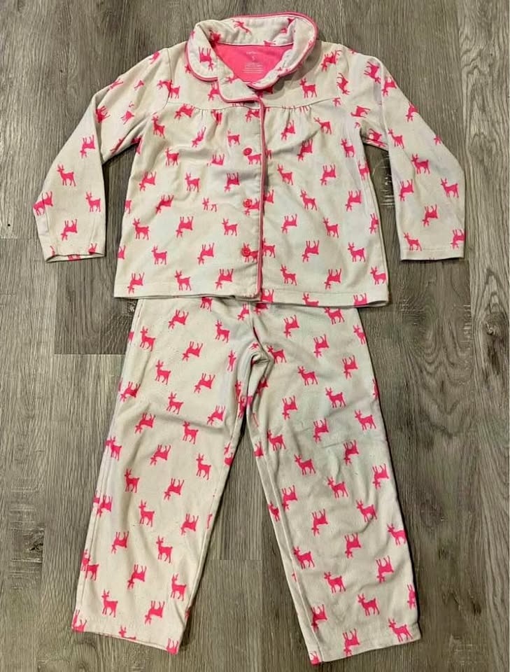 Carter's Girls 2-Piece Christmas Reindeer Pajamas Size 5