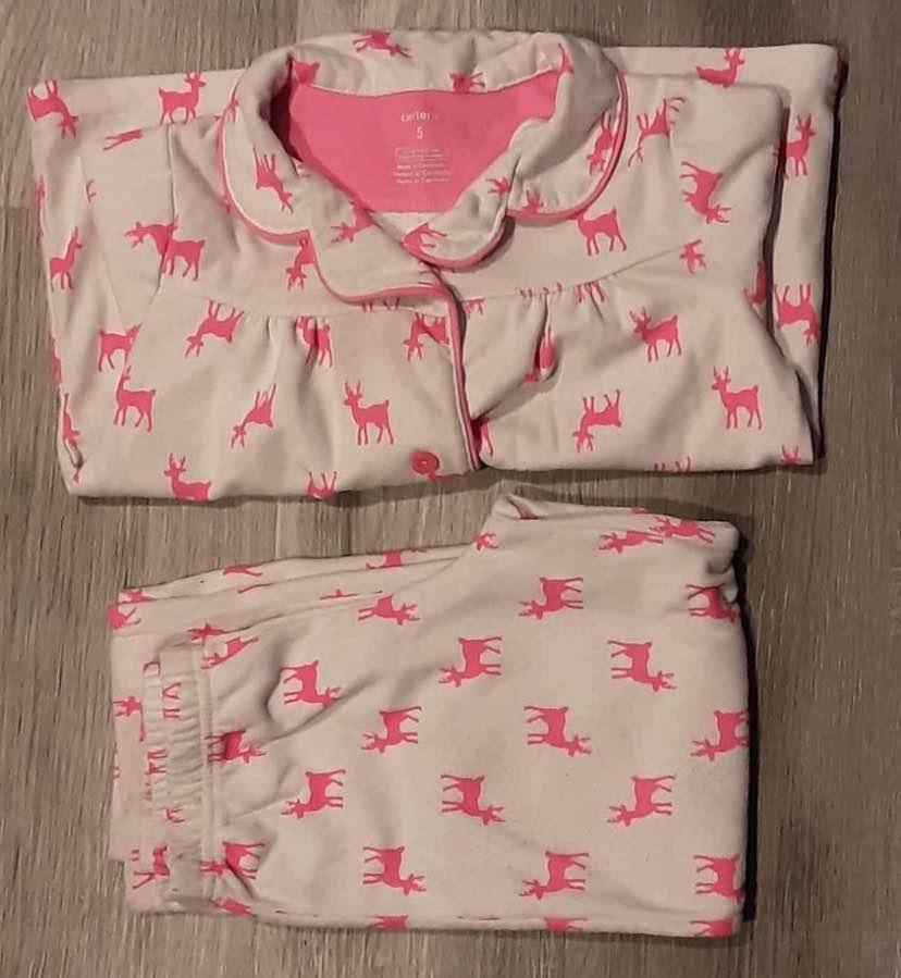 Carter's Girls 2-Piece Christmas Reindeer Pajamas Size 5 - photo 3