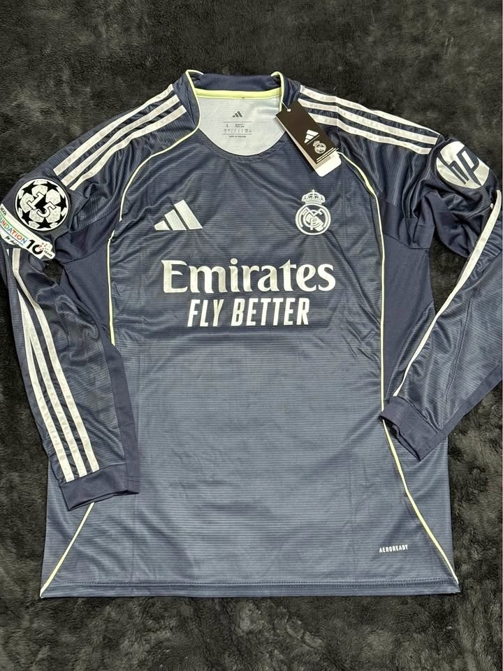 Real Madrid 25/26 Away Jersey Mbappé #10 Long Sleeve (L)