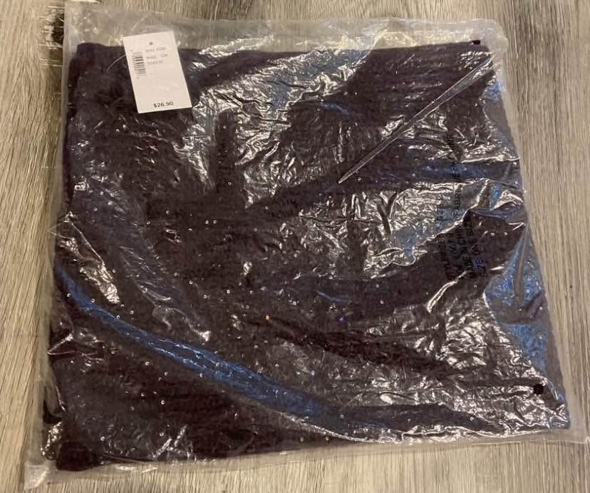NWT Ricki's Sparkly Deep Purple Sequined Cable-Knit Scarf O/S - photo 2