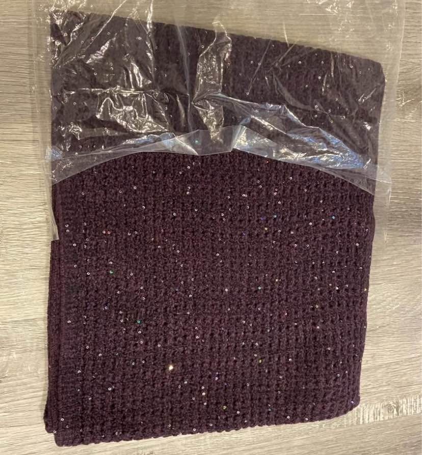 NWT Ricki's Sparkly Deep Purple Sequined Cable-Knit Scarf O/S - photo 4