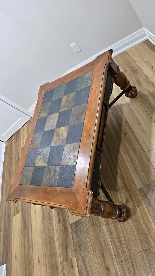 Vintage coffee table with stone top