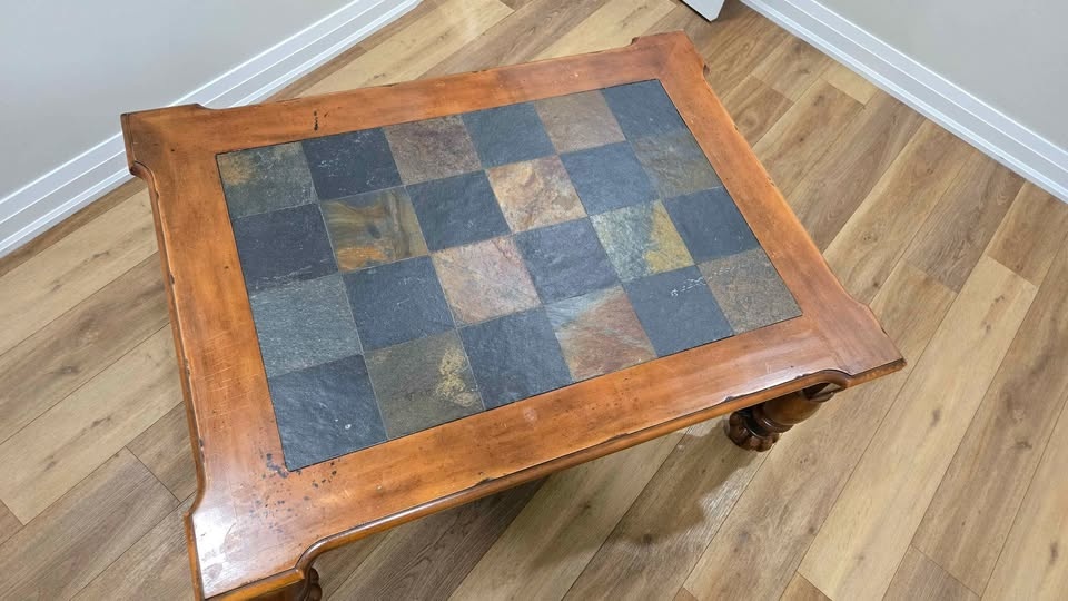 Vintage coffee table with stone top - photo 3