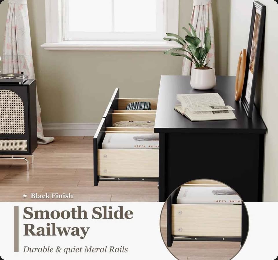 5-Drawer 52'' W Double Dresser, Modern Retro With Large Capacity - photo 5