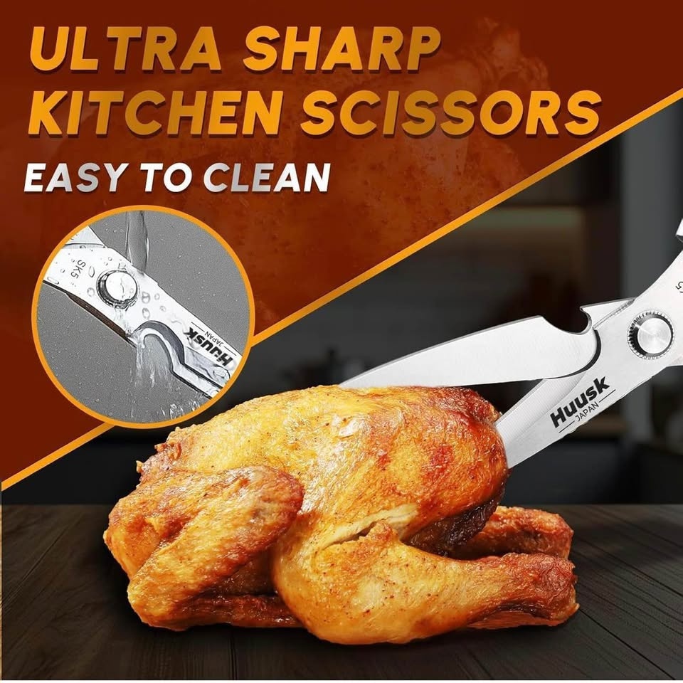 Huusk Multi Functional Kitchen Shears SK5 Silver Serrated Metal - photo 3