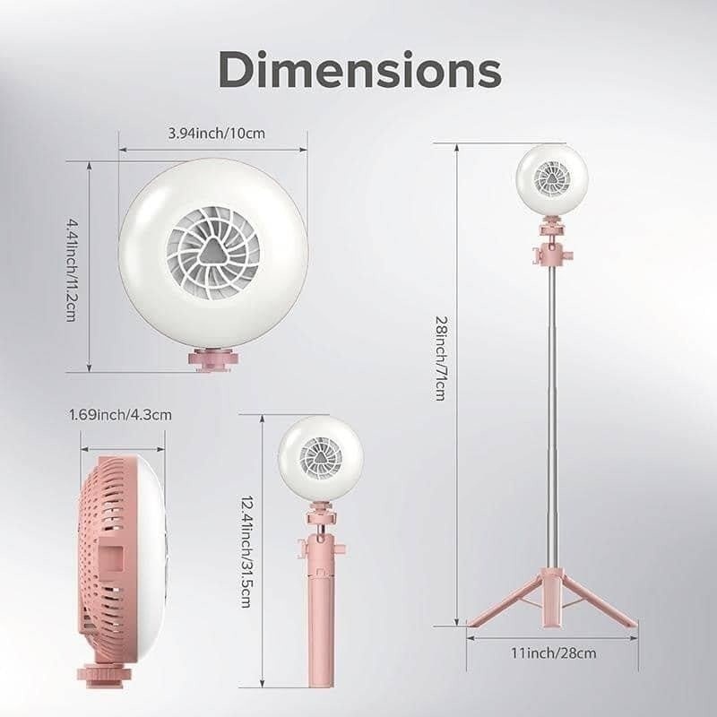 NEW Cordless Rechargeable Selfie LED Light w Tripod Stand - PINK - photo 2
