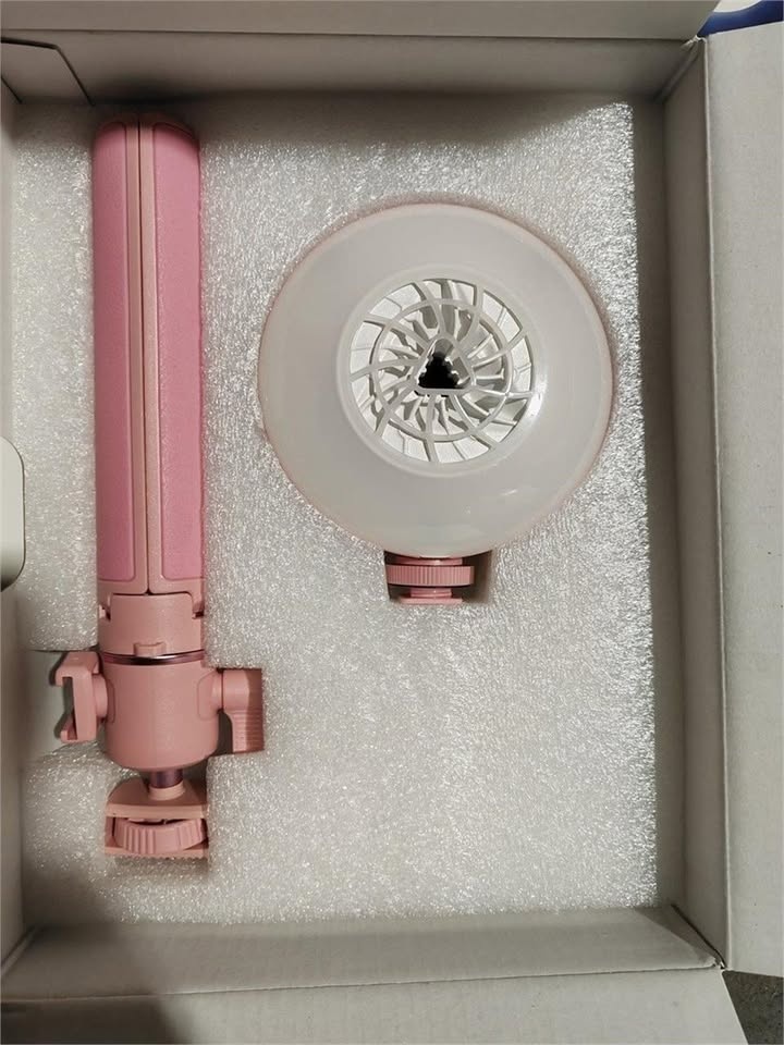 NEW Cordless Rechargeable Selfie LED Light w Tripod Stand - PINK - photo 5