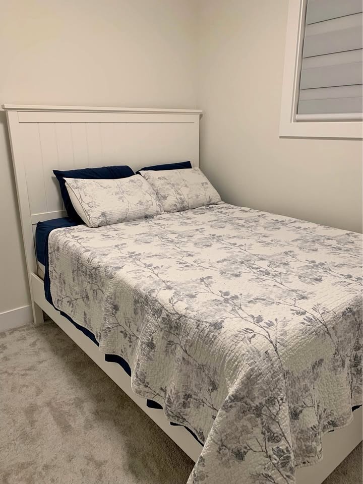 Queen Bed Frame and Headboard (incl. box spring)