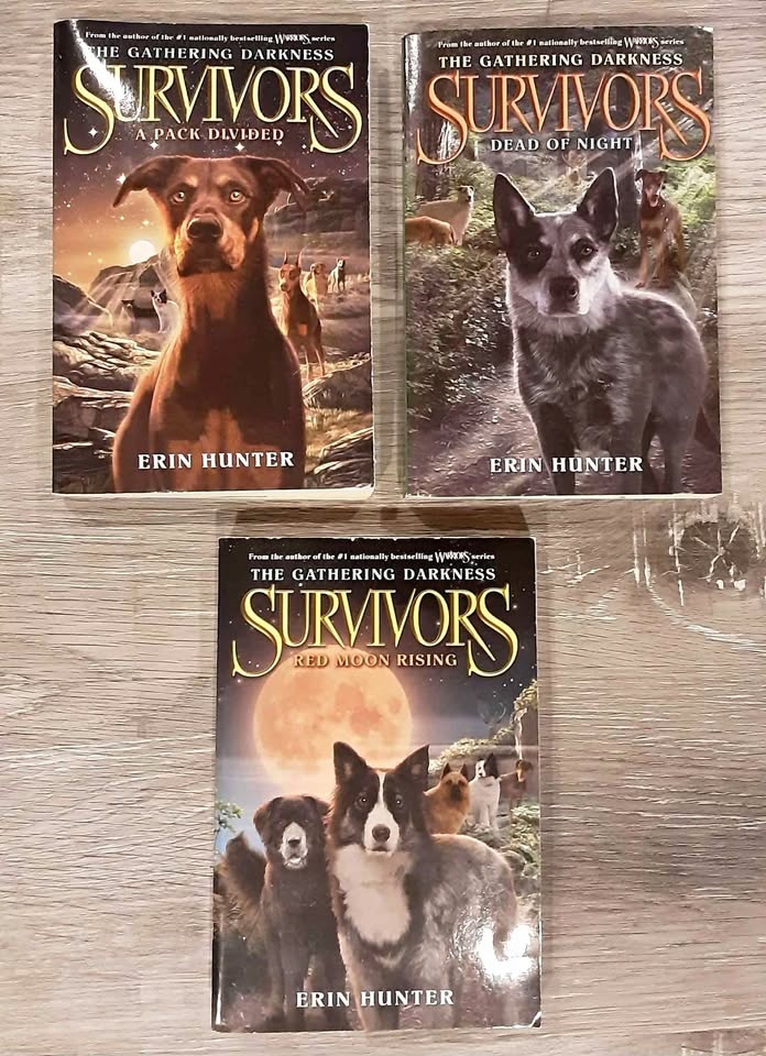 Survivors: The Gathering Darkness Books 1, 2, 4 by Erin Hunter -