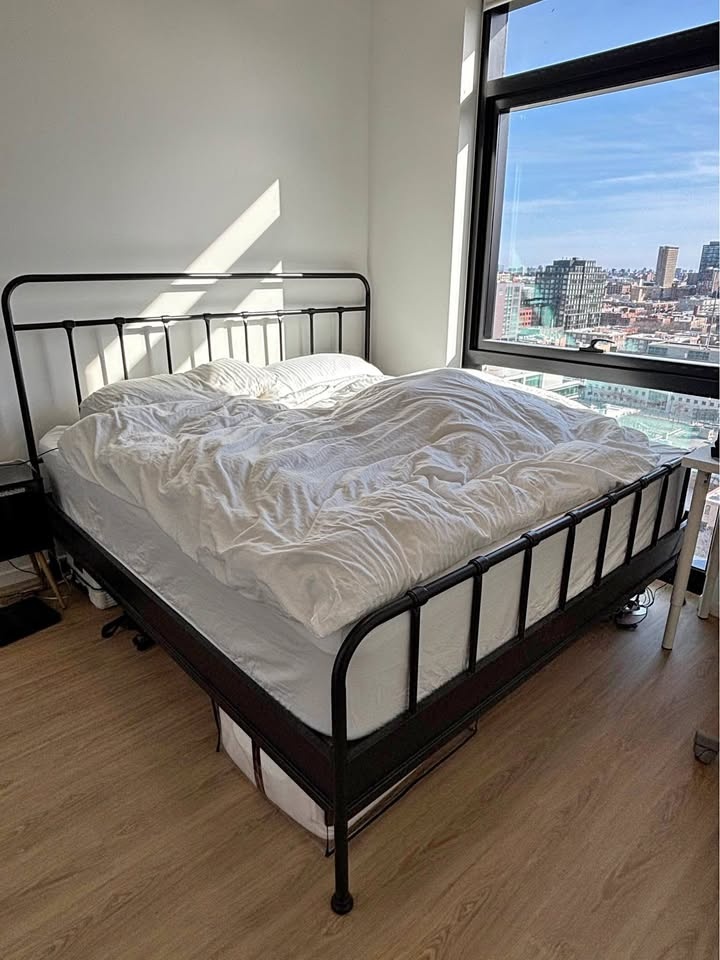 IKEA Bed Frame with bed base (king size)