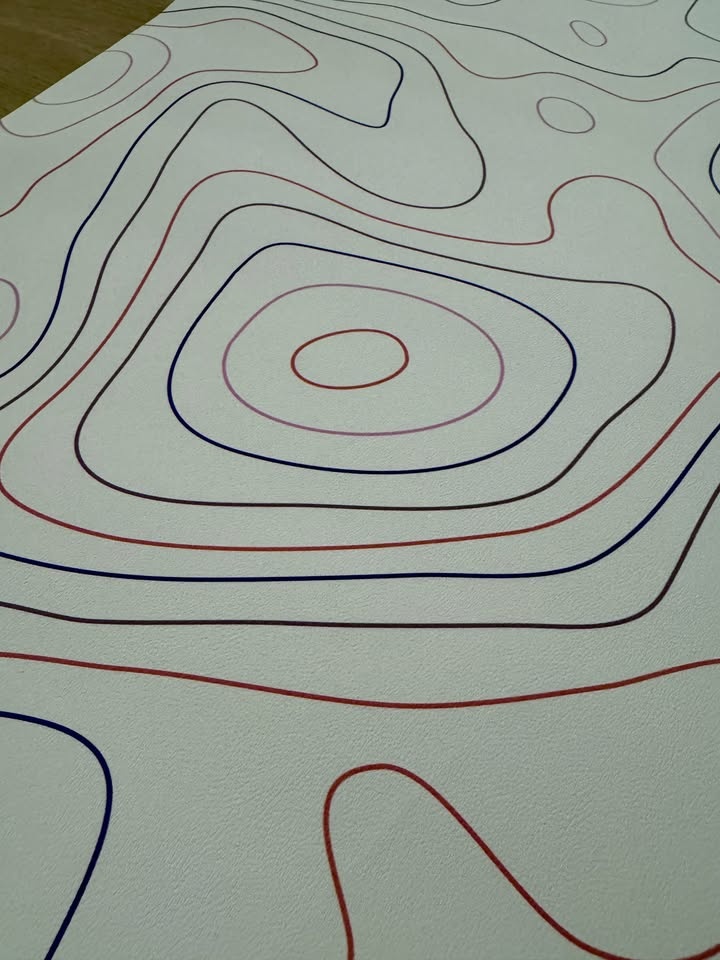 PU Leather Desk Mat - White Topographic Style - photo 3