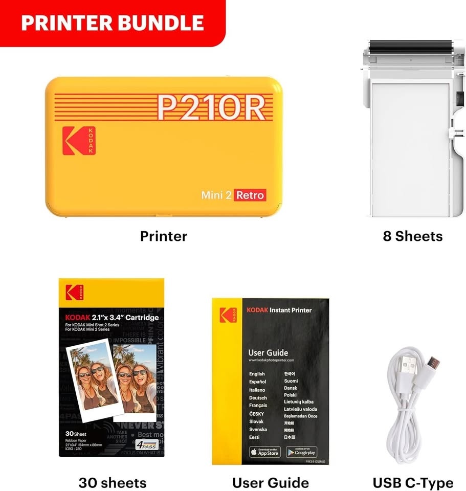 KODAK Mini 2 Retro Portable Bluetooth Photo Printer P210R - $70 - photo 5