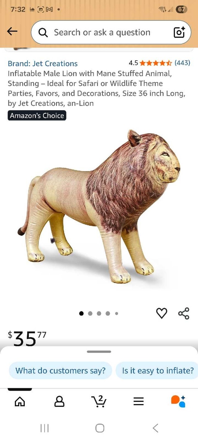 Jet Creations Inflatable Lion