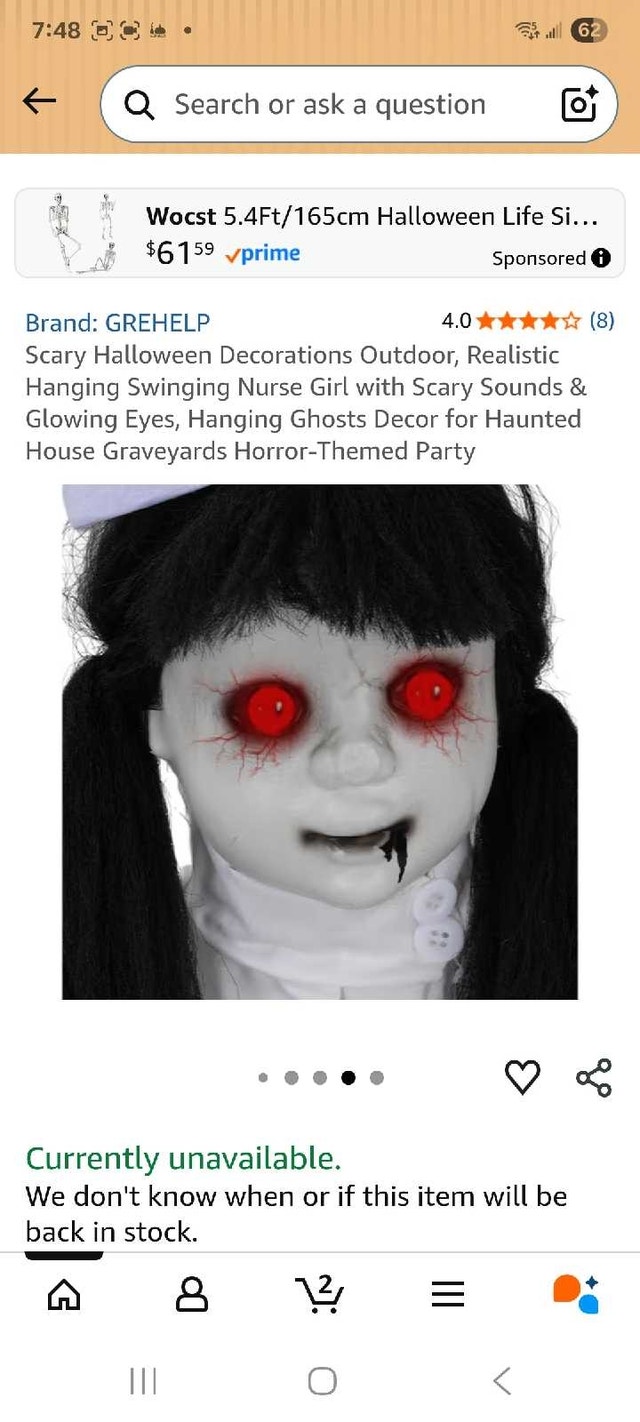 GREHELP Halloween Life Size Swinging Nurse - photo 2