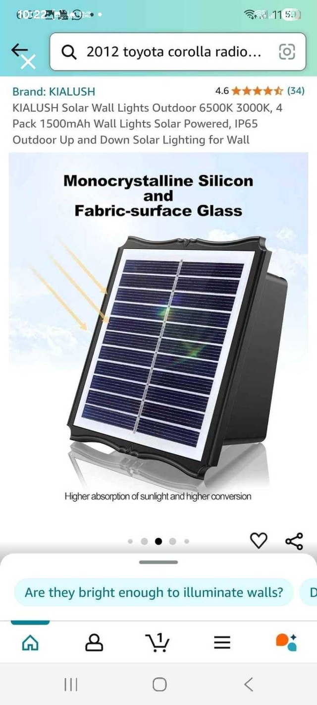 KIALUSH Solar Wall Lights - 4 Pack