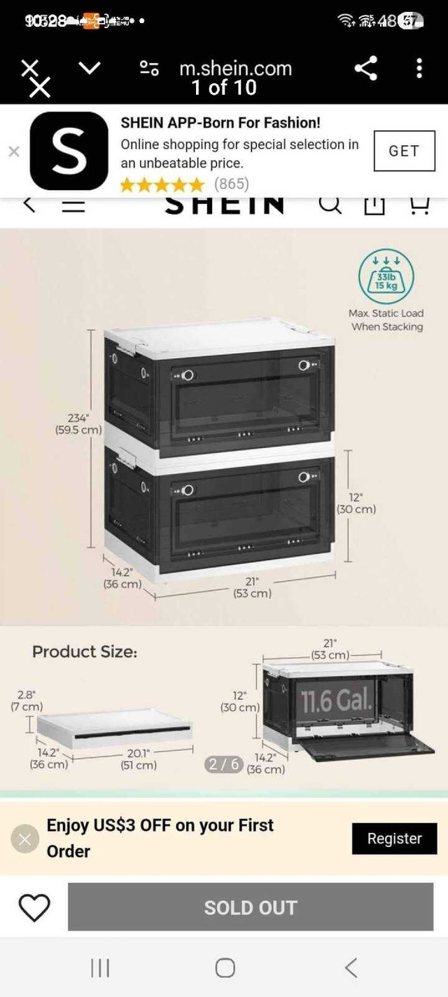 SHEIN Storage Box