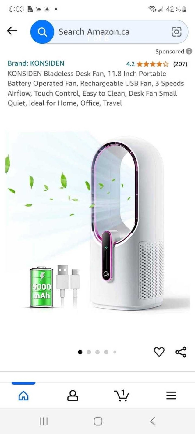 Konsiden Bladeless Desk Fan