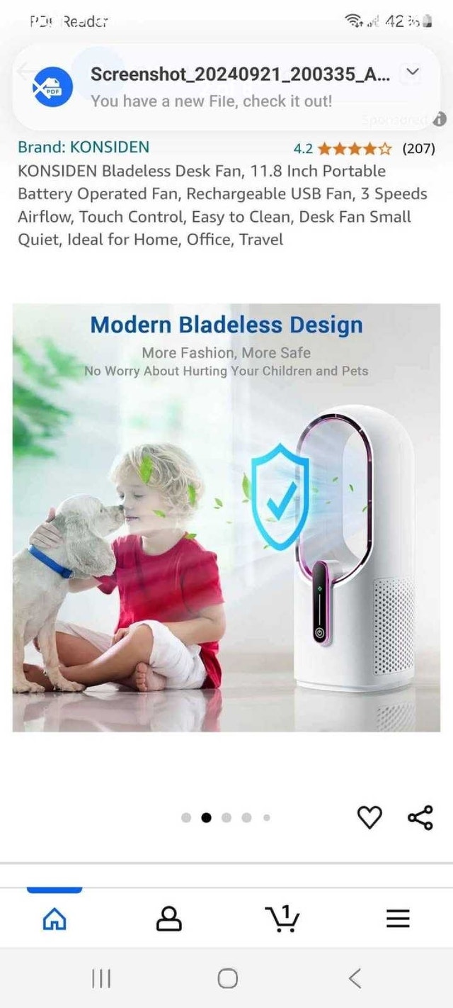 Konsiden Bladeless Desk Fan - photo 2