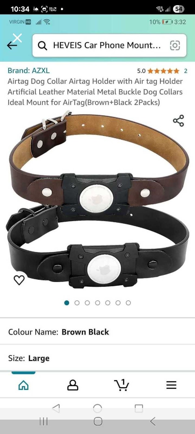 AZXL AirTag Dog Collar - Large (2-Pack)