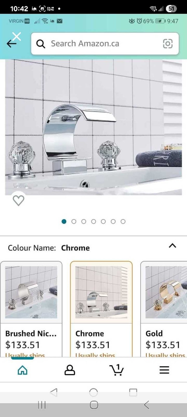 JYHBHMZG 3-Piece Waterfall Tub Faucet - New