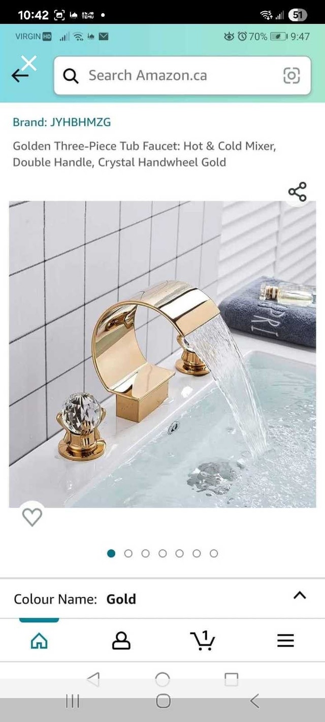 JYHBHMZG 3-Piece Waterfall Tub Faucet - New - photo 4
