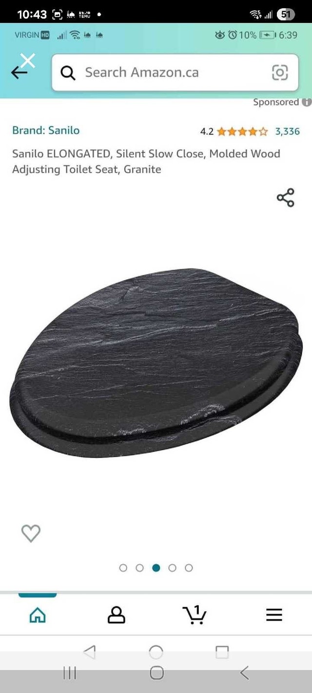 Sanilo Toilet Seat - Elongated, Granite Design