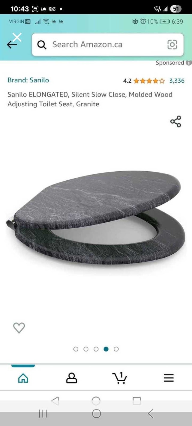Sanilo Toilet Seat - Elongated, Granite Design - photo 2
