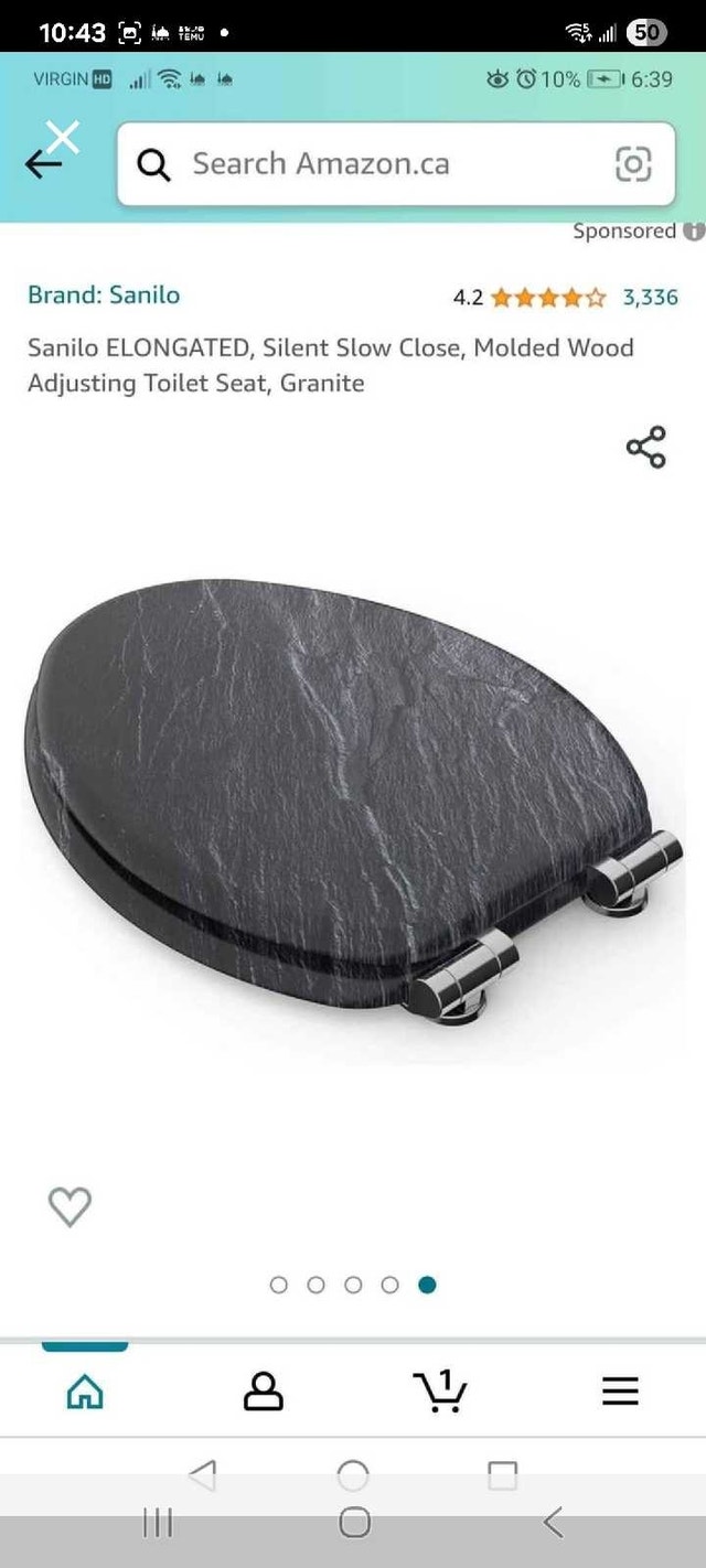 Sanilo Toilet Seat - Elongated, Granite Design - photo 3