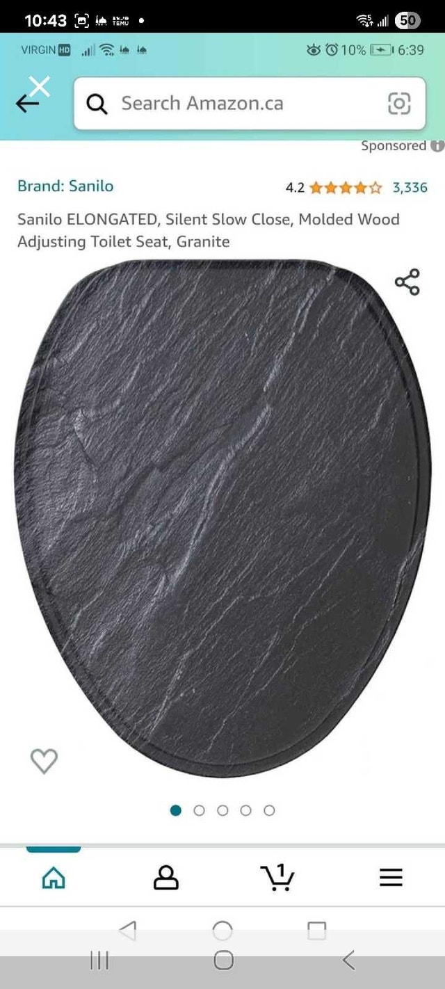 Sanilo Toilet Seat - Elongated, Granite Design - photo 4