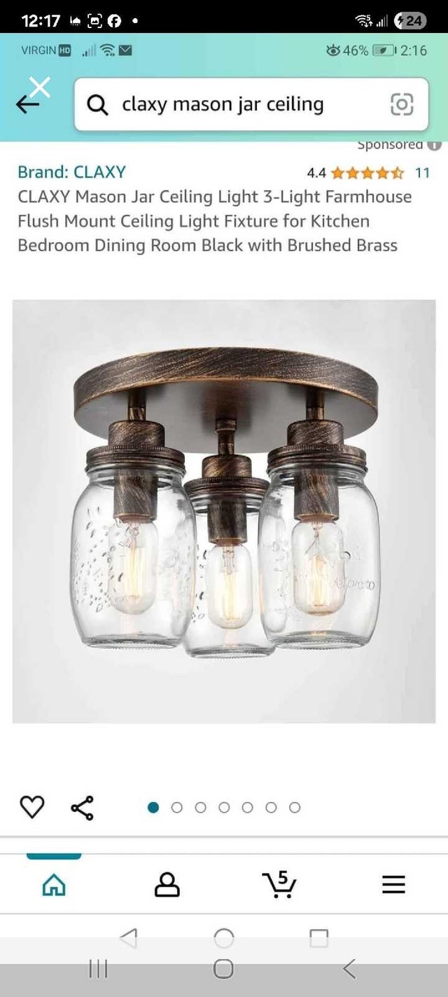 Claxy Mason Jar Ceiling Light