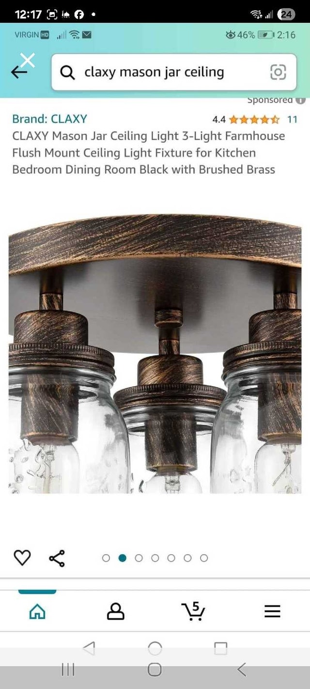 Claxy Mason Jar Ceiling Light - photo 3