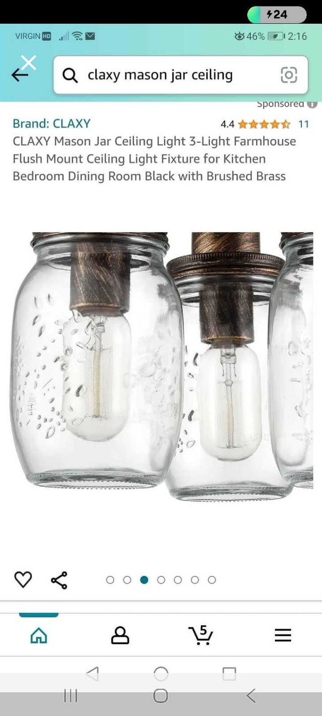 Claxy Mason Jar Ceiling Light - photo 4
