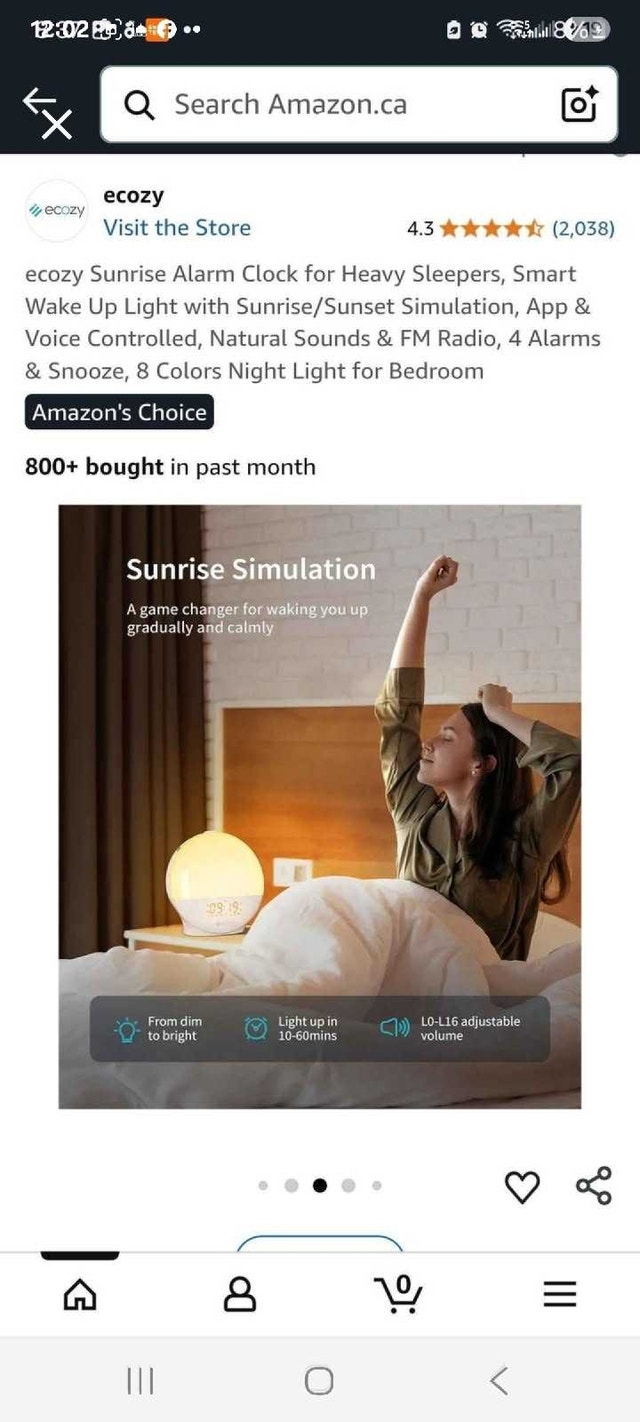 Ecozy Sunrise Alarm Clock - photo 2
