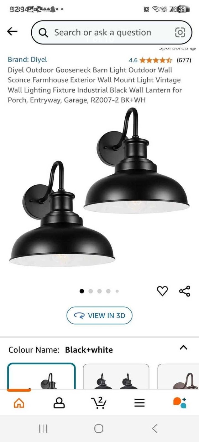 Diyel Outdoor Gooseneck Barn Light - Black