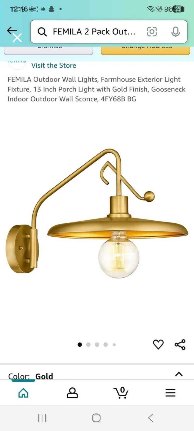 FEMILA Wall Sconce - Farmhouse Gold Gooseneck Light