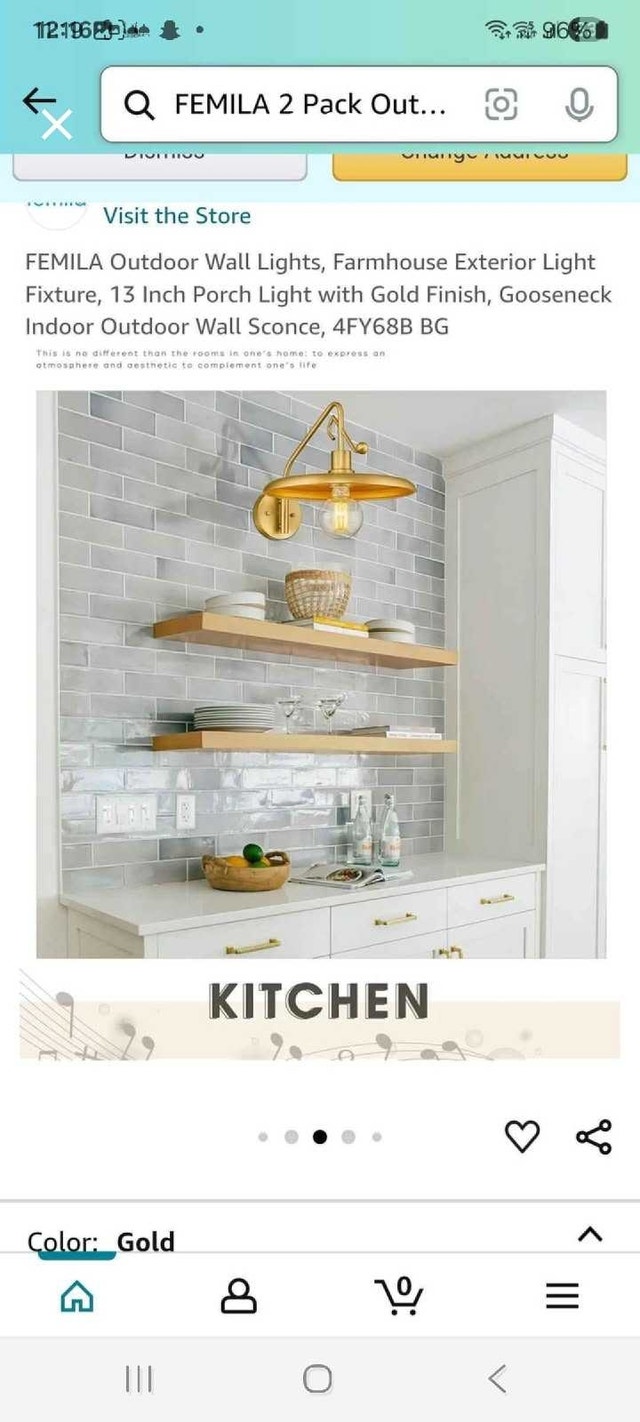 FEMILA Wall Sconce - Farmhouse Gold Gooseneck Light - photo 4