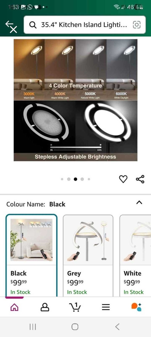 Sunlummi Saturn Ring LED Floor Lamp - Modern Black - photo 2