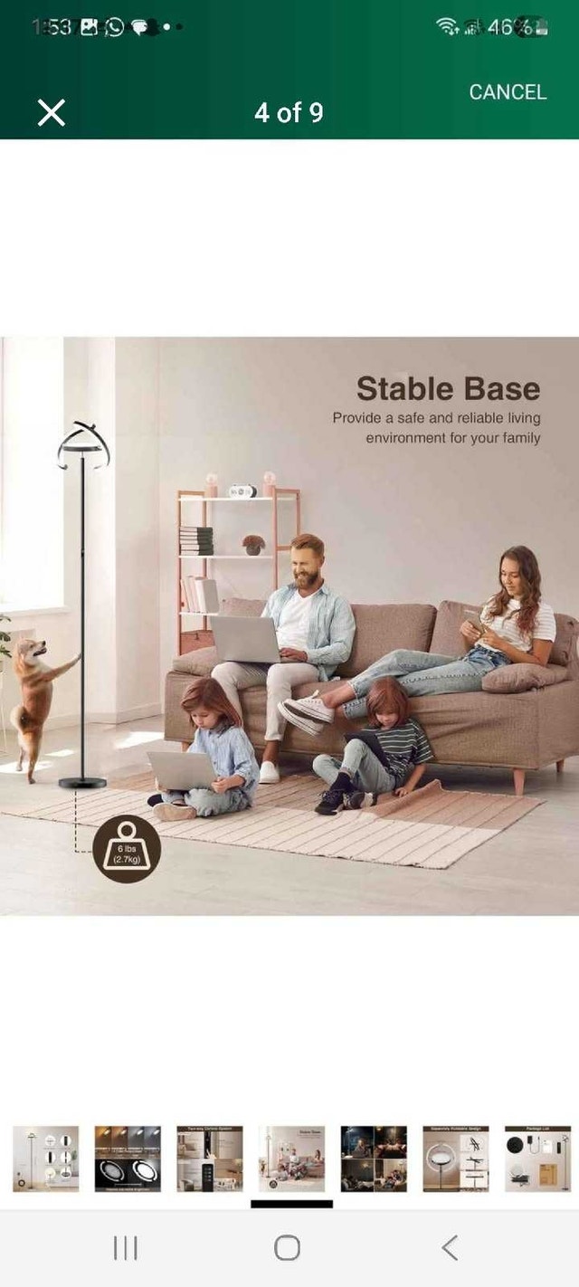 Sunlummi Saturn Ring LED Floor Lamp - Modern Black - photo 4