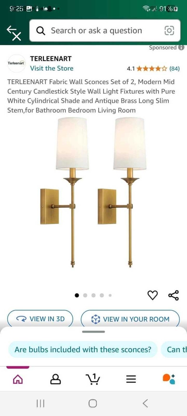 Terleenart Wall Sconces - Set of 2