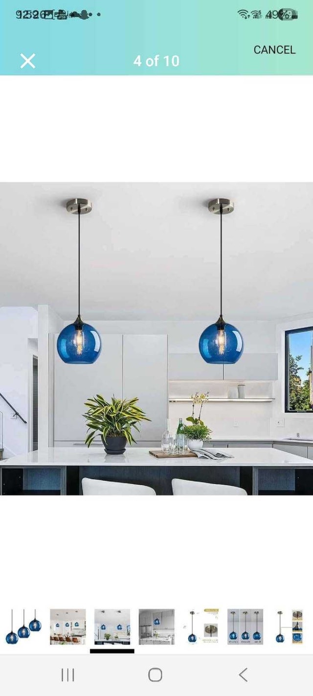LBSQJ Blue Glass Pendant Lights (3-Pack) - photo 4