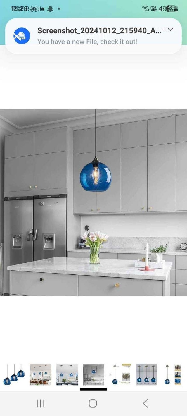 LBSQJ Blue Glass Pendant Lights (3-Pack) - photo 5