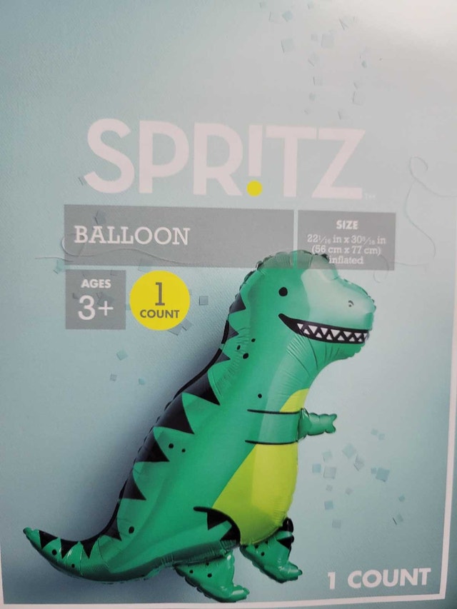 Spritz Dinosaur Balloons 2 for $10. 3 for $15
