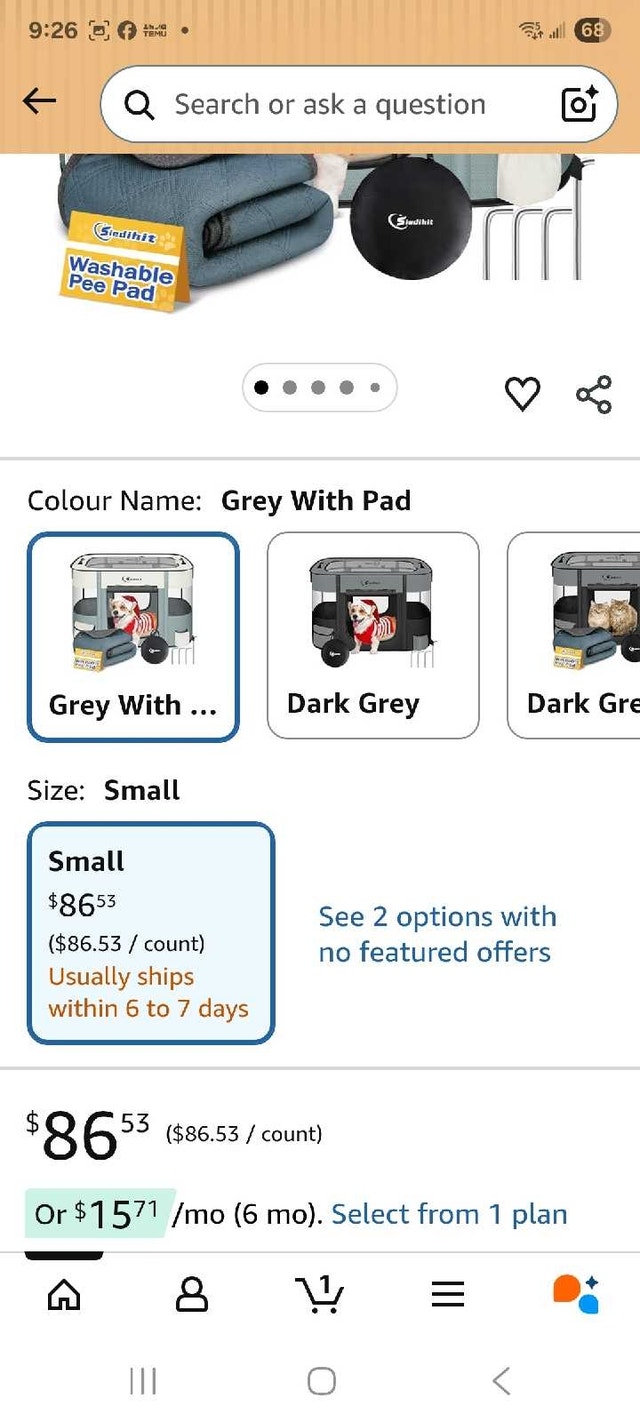 NEW SEALED Siedihit Dog Playpen Small Grey - photo 2