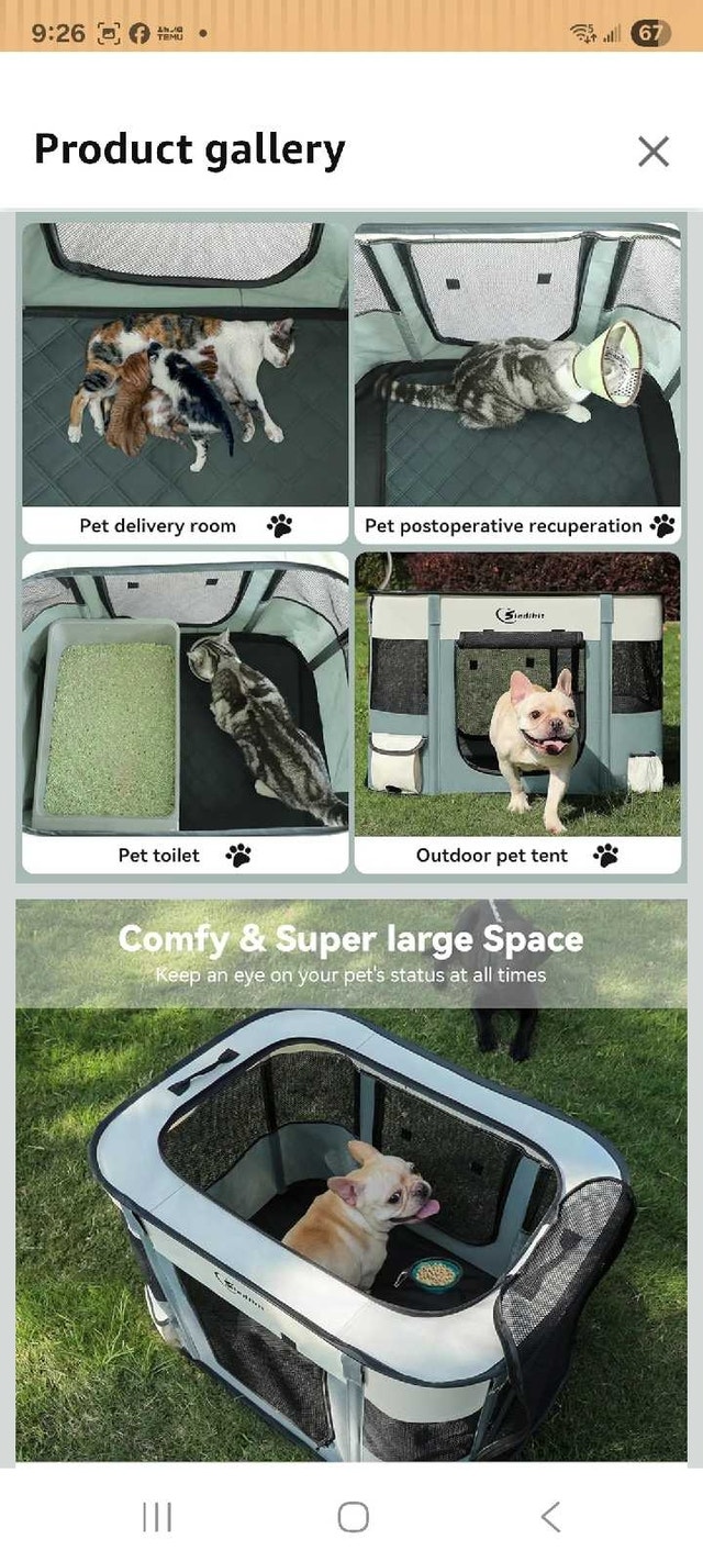 NEW SEALED Siedihit Dog Playpen Small Grey - photo 5