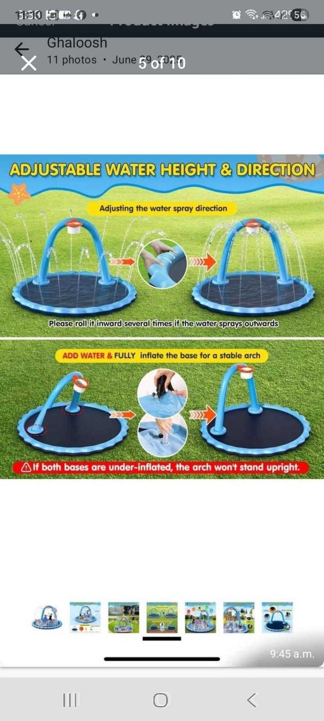 Hipsignal 110" 2-in-1 Splash Pad with Basketball Hoop - photo 4