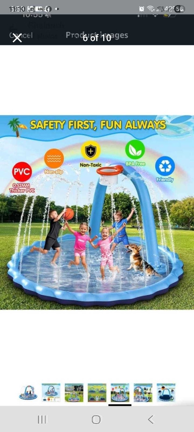 Hipsignal 110" 2-in-1 Splash Pad with Basketball Hoop - photo 5