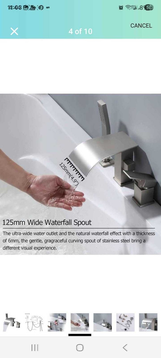 FSCEPIXI Tub Faucet with Handheld Shower - Brushed Nickel - photo 4