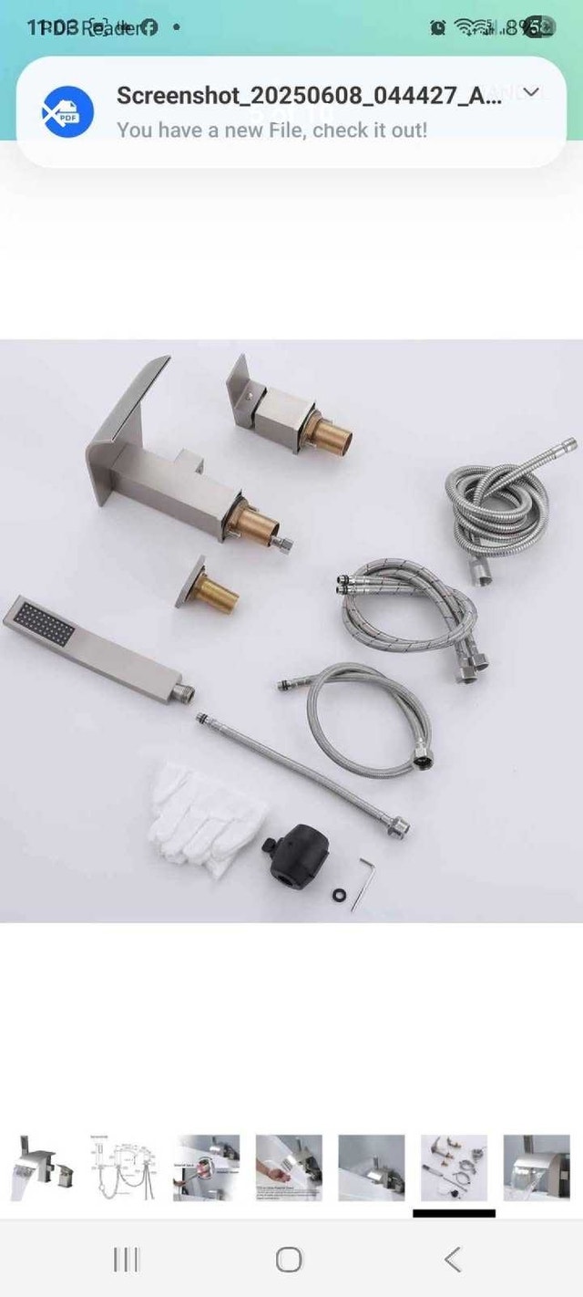 FSCEPIXI Tub Faucet with Handheld Shower - Brushed Nickel - photo 5
